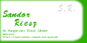 sandor riesz business card