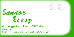 sandor riesz business card